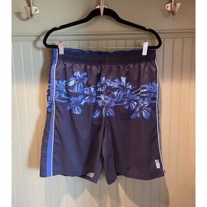 Mens Nike Swim Trunks Shorts Swimming Blue Floral Size Large Retro